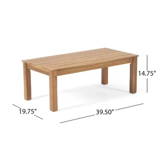 FIONECA 4-Seater Outdoor Acacia Wood Chat Set &uml;C Loveseat, 2 Club Chairs & Coffee Table, Brown Patina + Cream Cushions image {4}