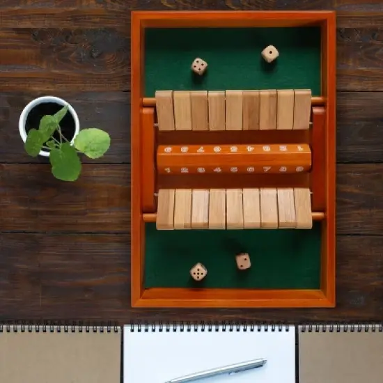 Toy Time Classic Wooden Shut the Box Game Set image {5}