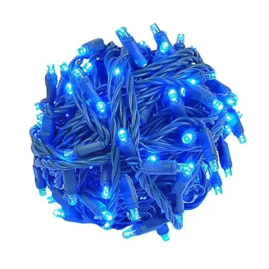 Novelty Lights Coaxial 34 Feet 100 LED Christmas String, Green Wire, Water Resistant, Modular, Connect 21 Sets Per Power Supply (Sold Separately) image {7}