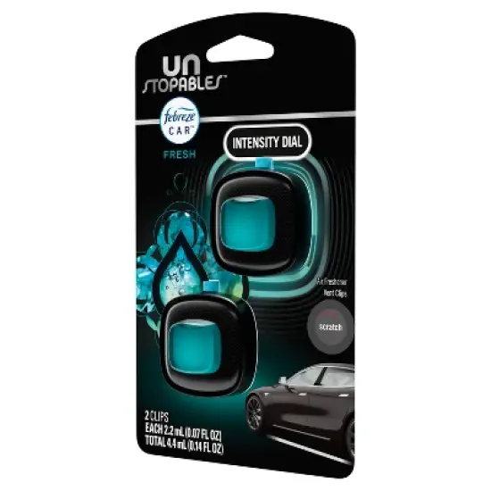 Febreze Unstopables Car Odor-Fighting Car Freshener - Fresh Scent - 0.14 fl oz/2pk image {10}