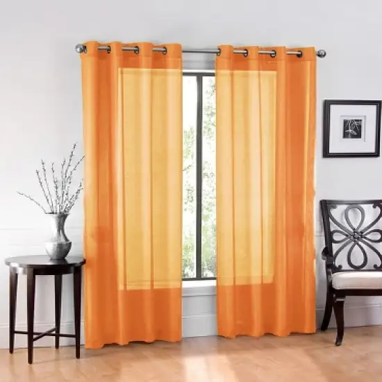 GoodGram Ultra Luxurious Elegant Sheer Grommet Single Curtain Panel image {10}