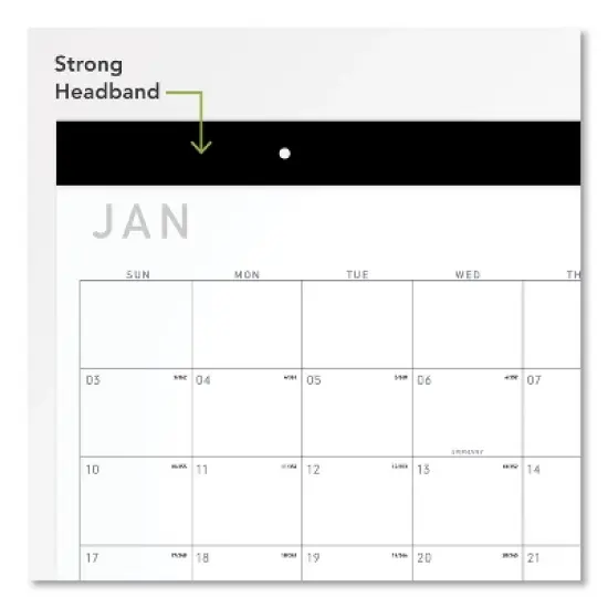 Contemporary Monthly Desk Pad, 22 x 17, White Sheets, Black Binding/Corners,12-Month (Jan to Dec): 2026 image {2}