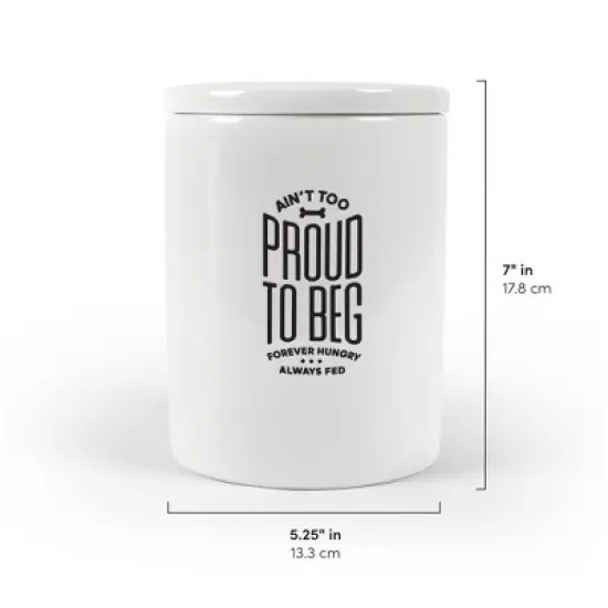 Fred Howligans Ceramic Treat Jar, Wax-Resist Airtight Stoneware Pet Treat Container with Silicone Seal for Storing Dog Snacks, Cat Treats, Cookies image {2}