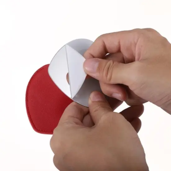 Unique Bargains Stainless Steel Heart Shaped Compact Makeup Mirror and PU Leather Case image {5}