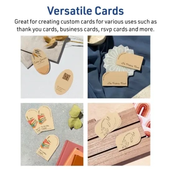 Avery Oval Business Cards, 2" x 3-1/2", Kraft Brown, 80 Total image {3}