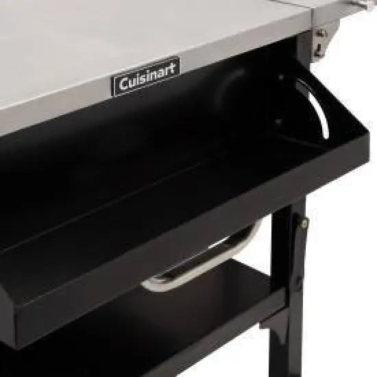 Cuisinart Prep 'n Cook Outdoor Table & Grill Stand: Stainless Steel Serving Cart with Wheels, Foldable Design image {7}