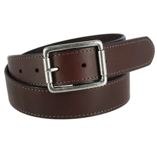 CrookhornDavis Men's Newcastle Natural Grain Leather Belt with Roller Buckle image {3}