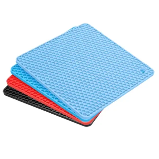 Unique Bargains Silicone Heat Resistant Trivet Mats 4 Pcs image {8}