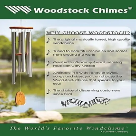 Woodstock Wind Chimes  for Outside, Outdoor Decor, Garden and Patio Decor Woodstock Reflections, 25'' Cardinal Wind Chime (WRCA) image {7}
