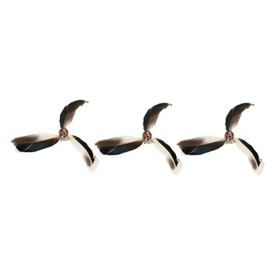 Unique Bargains Cat Feather Plaything Cat Wand Replacement Feathers White Brown 3 Pcs image {4}