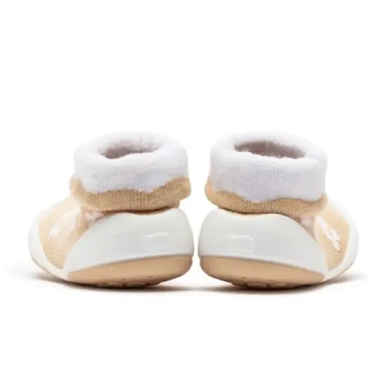 Komuello Toddler Girl First Walk Sock Shoes - Daisie Latte image {3}