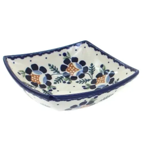 Blue Rose Polish Pottery M105 Manufaktura Small Square Bowl image {4}