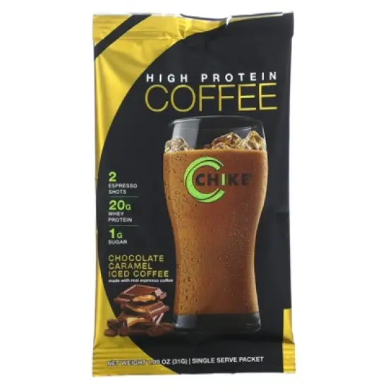 Chike Nutrition High Protein Iced Coffee, Chocolate Caramel, 12 Packets, 1.09 oz (31 g) Each image {2}