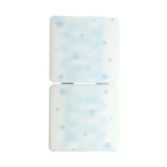 Unique Bargains Women Square Shape Handheld Mirror for Travel Blue 1 Pc image {3}