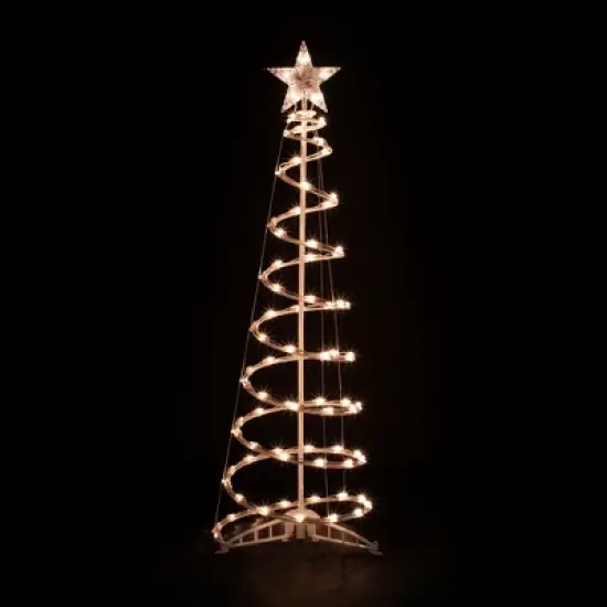 Northlight Lighted Spiral Outdoor Christmas tree with Star - 4' - Clear image {1}