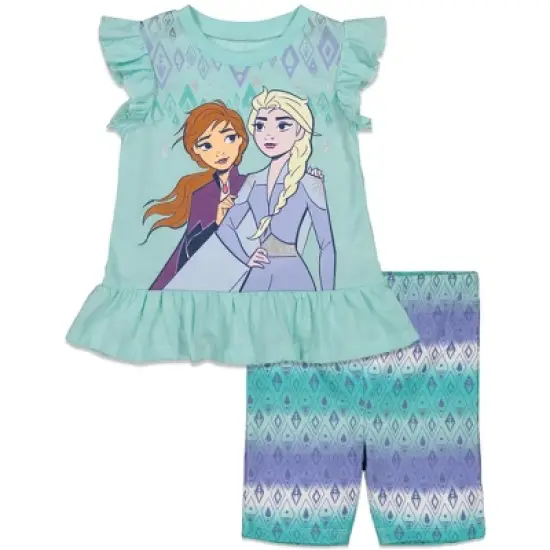 Disney Frozen Princess Anna Elsa Baby Girls T-Shirt and Shorts Outfit Set - Little Kid  image {8}
