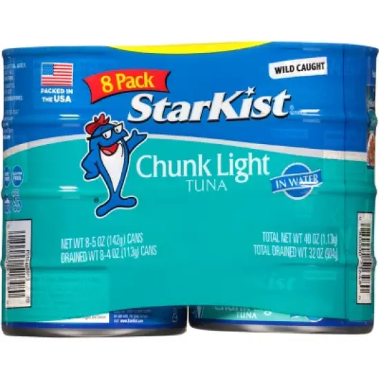 Starkist Chunk Light Tuna Water Can - 40oz / 8pk image {6}