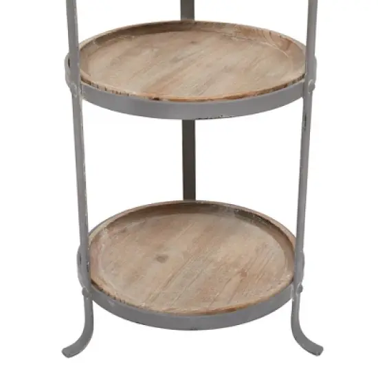 Industrial Metal Round Tiered Table Gray - Olivia & May image {8}