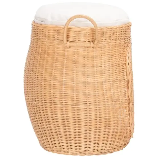 Faati Cat Bed W/ Cushion - PET6503 - White/Honey Natural - Safavieh Pets image {3}