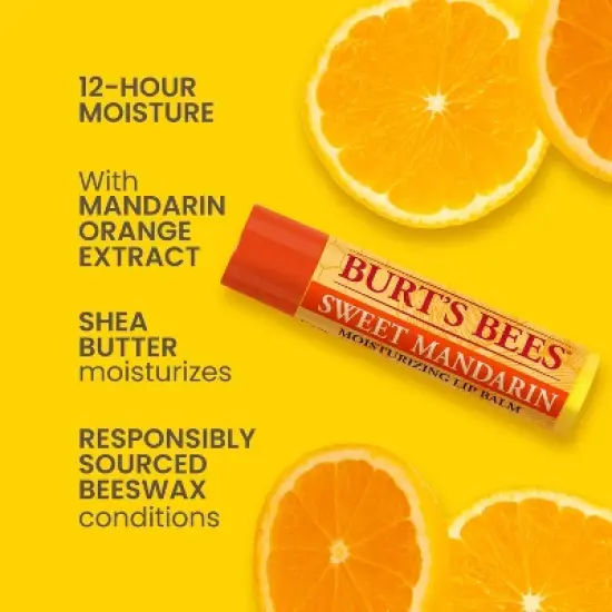 Burt's Bees Moisturizing Lip Balm - Sweet Mandarin - 0.15oz image {2}