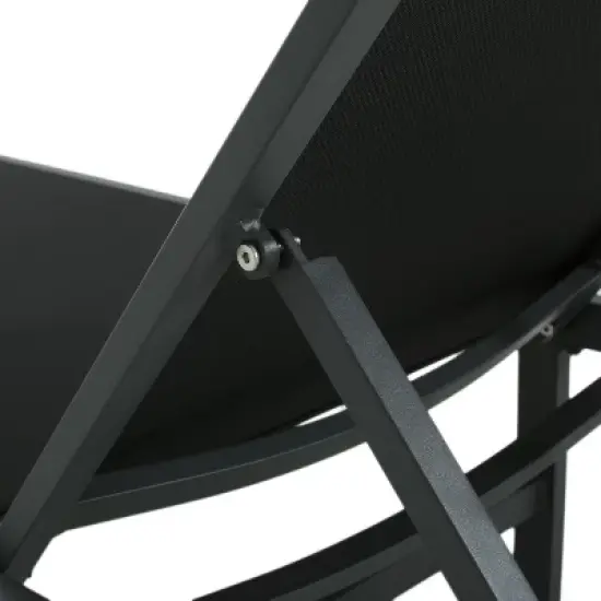 Christopher Knight Home Perlas Outdoor Aluminum Adjustable Chaise Lounge, Black image {5}