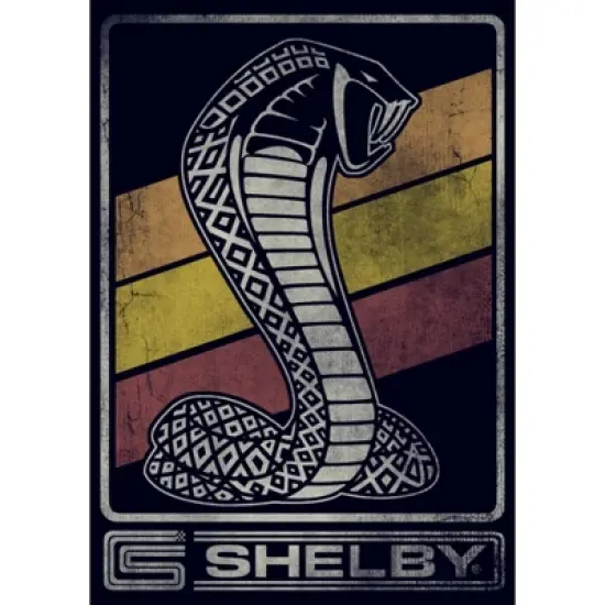Women's Shelby Cobra Distressed Retro Striped Logo T-Shirt image {1}
