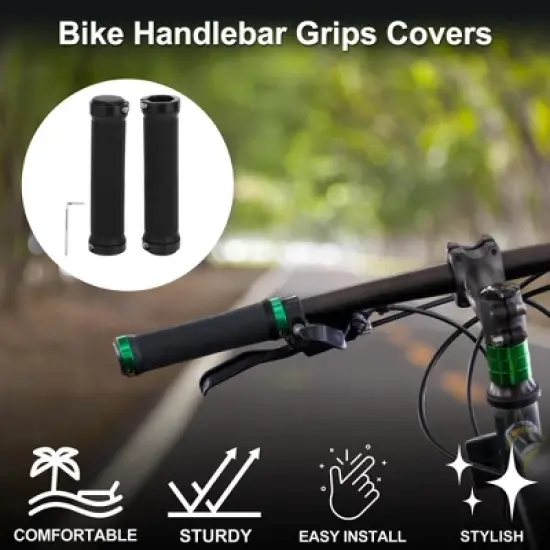 Unique Bargains Bike Handlebar Grips Covers 5.12" Black 1 Set image {1}