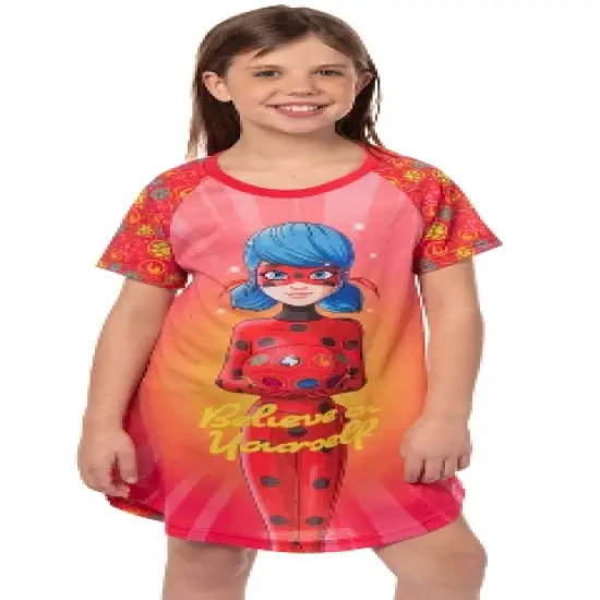 Miraculous: Tales of Ladybug & Cat Noir Girls' Nightgown Sleep Pajama Shirt Multicolored image {5}