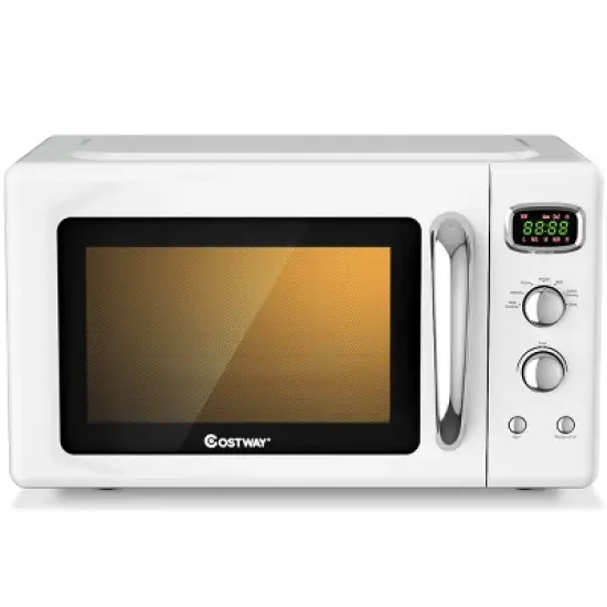 Costway 0.9Cu.ft. Retro Countertop Compact Microwave Oven 900W 8 Cooking Settings BlackGreenWhite image {11}