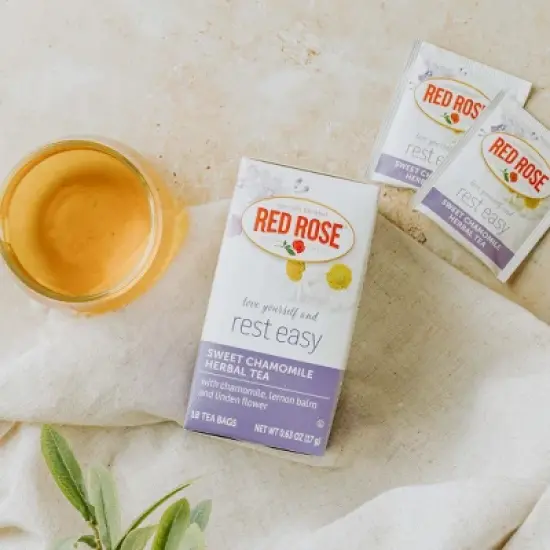 Red Rose Blossoms Sweet Chamomile Herbal Tea with 18 Individually Wrapped Tea Bags Per Box (Pack of 6) image {4}