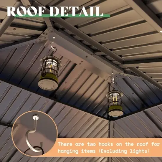 AMERLIFE Spruce Wood Gazebo with Storage Bar Counter image {5}