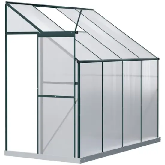 Outsunny Walk-In Garden Greenhouse Aluminum Polycarbonate with Roof Vent for Plants Herbs Vegetables image {7}