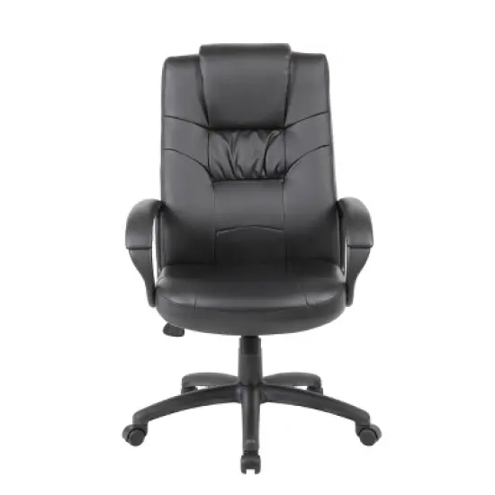 Executive High Back Leatherplus Chair Black - Boss Office Products image {1}