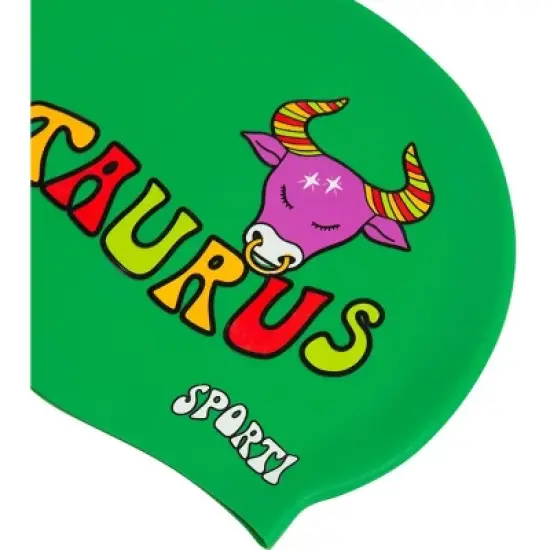 Sporti Groovy Zodiac Taurus Silicone Swim Cap image {2}