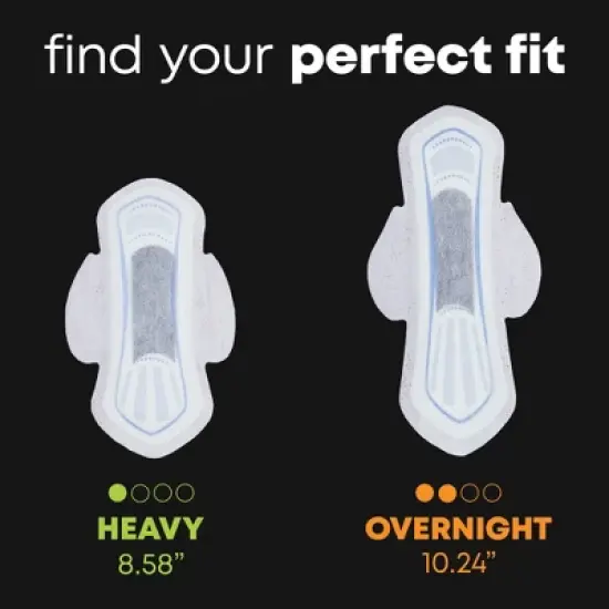 U by Kotex Balance Sized for Teens Ultra-Thin Pads with Wings - Overnight - Unscented - 24ct image {2}