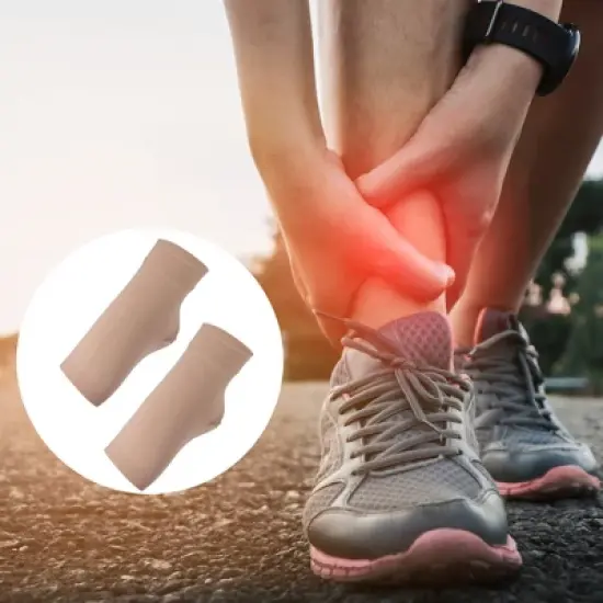 Unique Bargains Ankle Brace Achilles Tendon Support Ankle Compression Sleeve Socks for Women Men 1 Pair image {2}