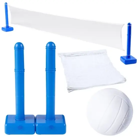 Swimline 20' Volleyball Weighted Net Support Swimming Pool Game - White/Blue image {3}