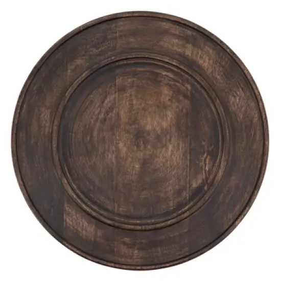 Saro Lifestyle Wooden Charger, 13" &Oslash; Round, Brown (Set of 4) image {4}