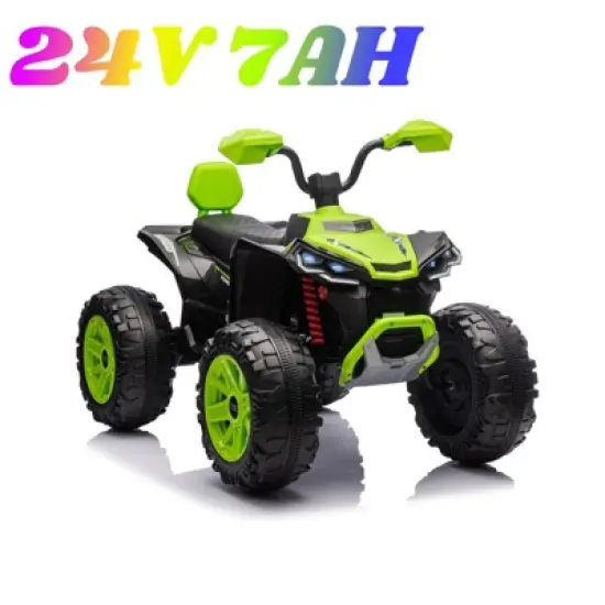 24 Volt Kids ATV Ride-On, Electric Dual 4 Wheeler with 2-Seater, Ride on Toys for Big Kids with LED Lights, Music, High Low Speed image {8}