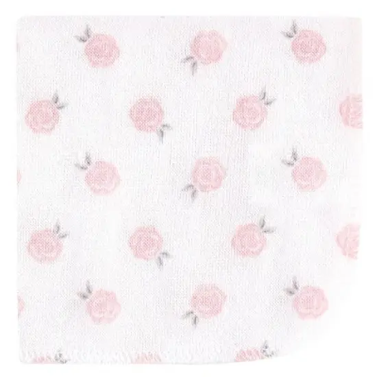 Hudson Baby Infant Girl Rayon from Bamboo Washcloth Bundle, Girl Elephant, One Size image {3}