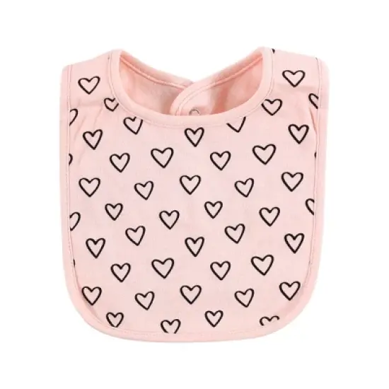 Hudson Baby Infant Girl Cotton Bibs, Modern Rainbow, One Size image {3}