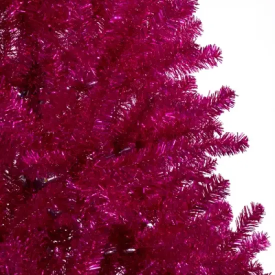 Northlight 6' Metallic Pink Tinsel Artificial Christmas Tree - Unlit image {2}