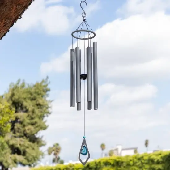 Alpine Corporation 39" Gray Tuned Aluminum Wind Chime: No Assembly, Outdoor Garden Decor, 1-Year Warranty image {4}