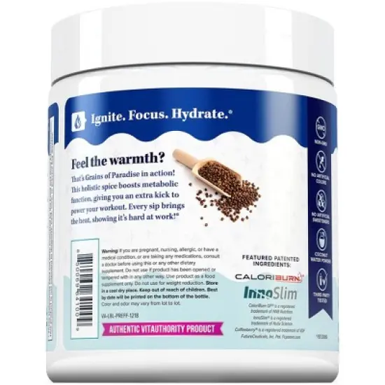 Vita Pre-Workout Hydration Powder + Metabolism Support, Sugar-Free Workout Supplement, 150mg Caffeine, Fruit Fusion, Vitauthority, 30 Servings image {4}