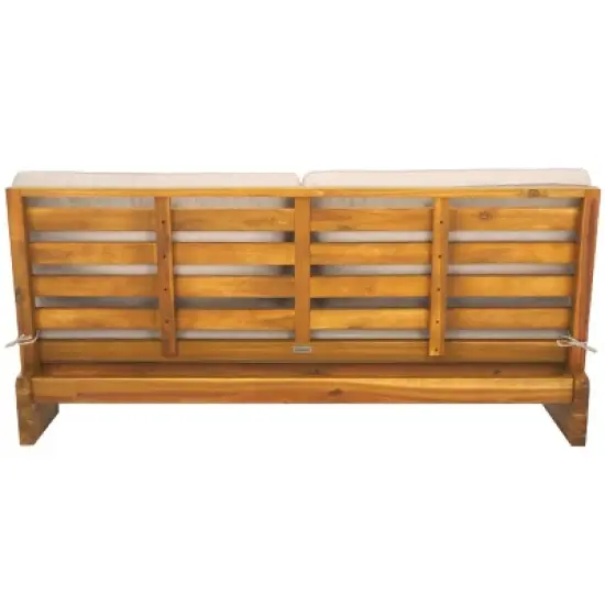 Chester 2 Seater Sofa - Indoor/Outdoor - PAT7322 - Natural/Light Grey - Safavieh image {4}