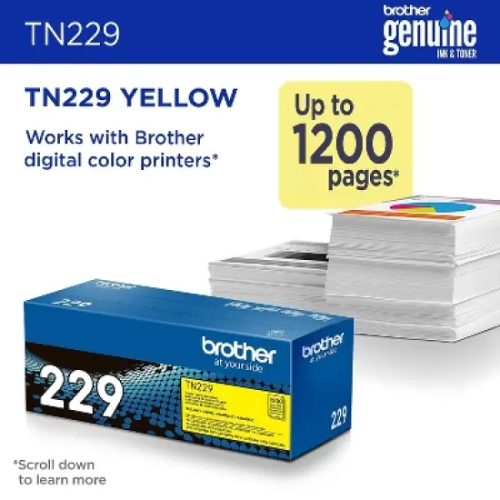 Brother TN229Y Yellow Standard Yield Toner Cartridge image {3}