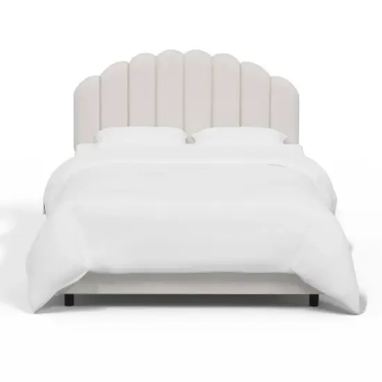 Queen Emma Shell Upholstered Bed White - Skyline Furniture image {1}