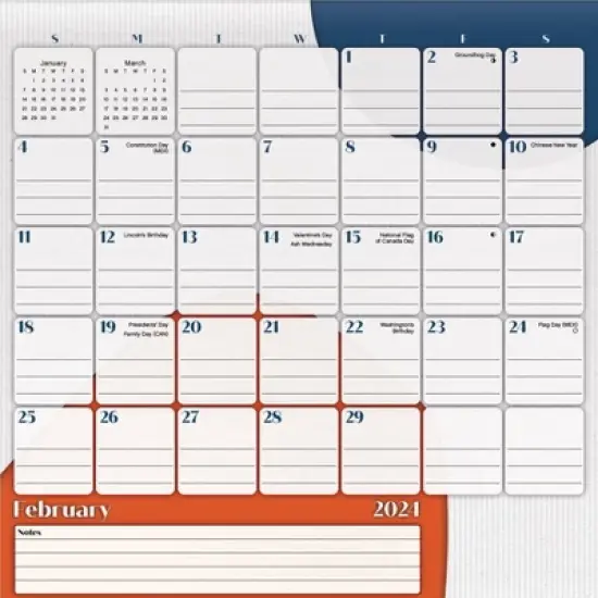 Trends International Inc. 2023-24 Wall Calendar 12"x12" Family Magnetic image {2}