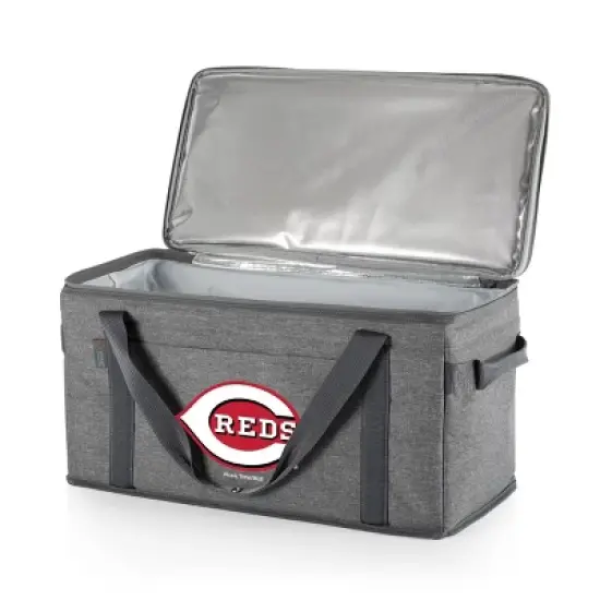 MLB Cincinnati Reds 64 Can Collapsible Cooler - Heathered Gray image {1}