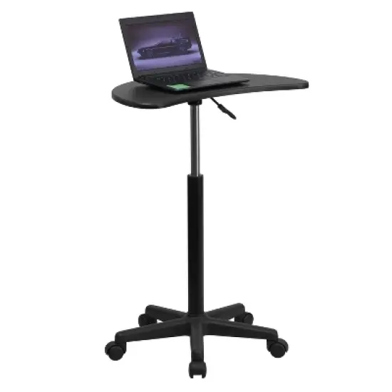 Emma and Oliver Sit to Stand Mobile Laptop Computer Desk - Portable Rolling Standing Desk image {16}